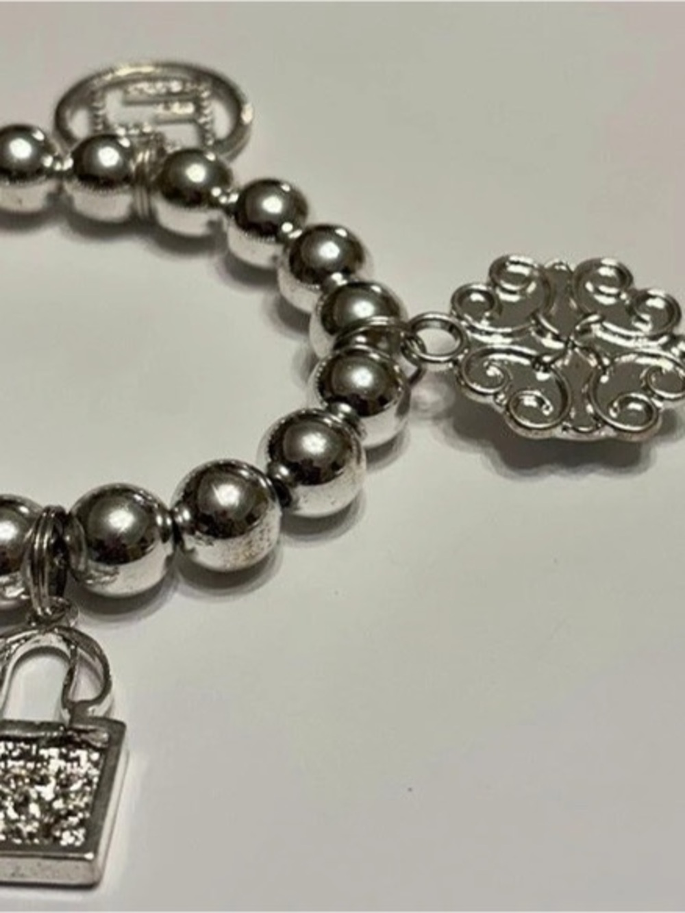 Coach Bracelet with Key & Lock Charms in Silver Like New